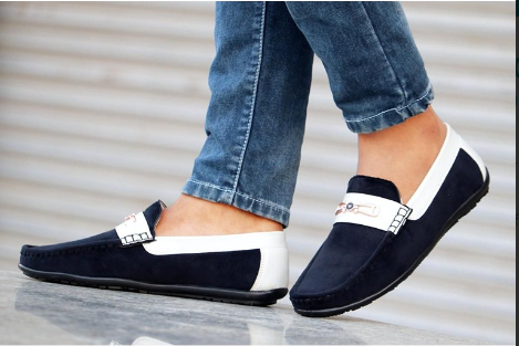 Velvet Casual Loafer Shoes For Men (Size-UK-8) (Color-NAVY BLUE)