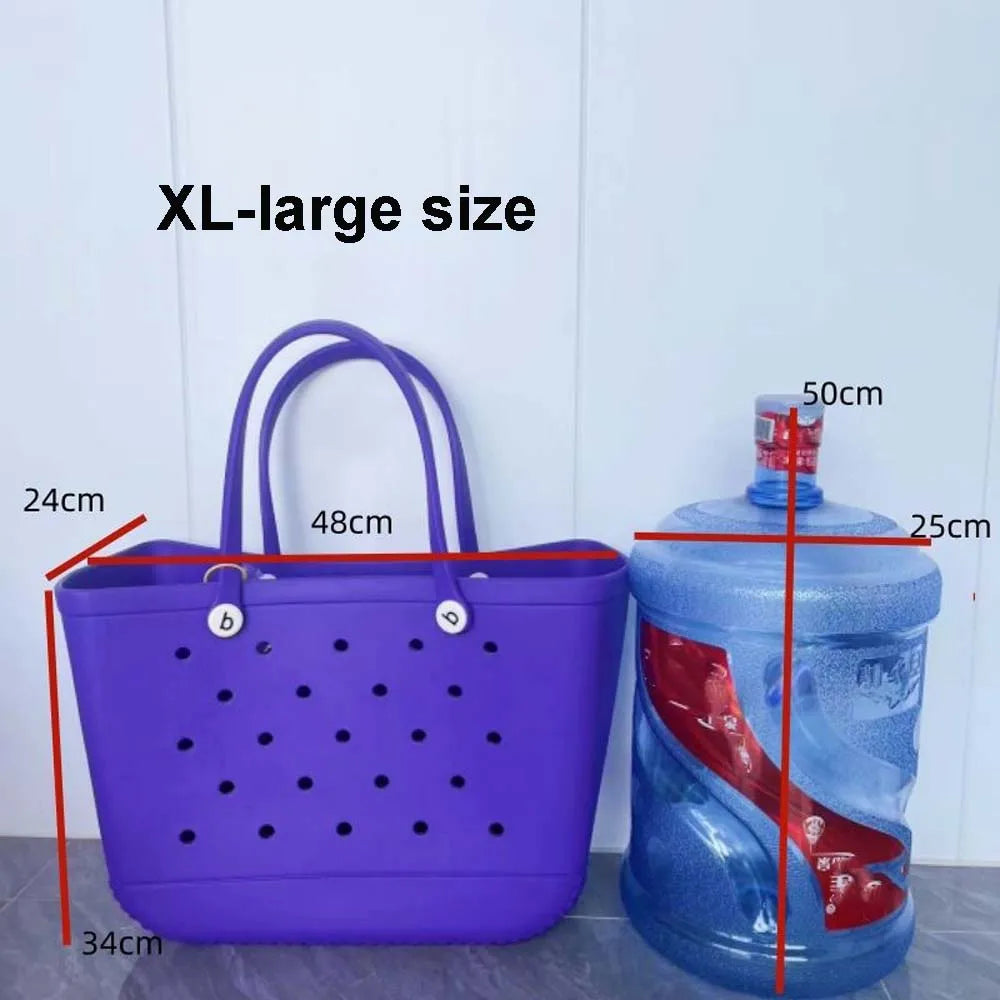 X/XL Eva Beach Bogg Bag Waterproof Extra Large Tote Bag Beach Basket Women Picnic Handbag 48cm XL Boggs Bag Rubber shopping Bags