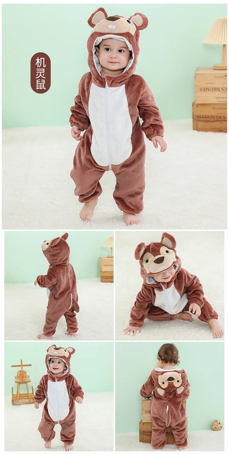 Baby Rompers Winter Kigurumi Lion Costume For Girls Boys Toddler Animal Jumpsuit Infant Clothes Pyjamas Kids Overalls Ropa Bebes