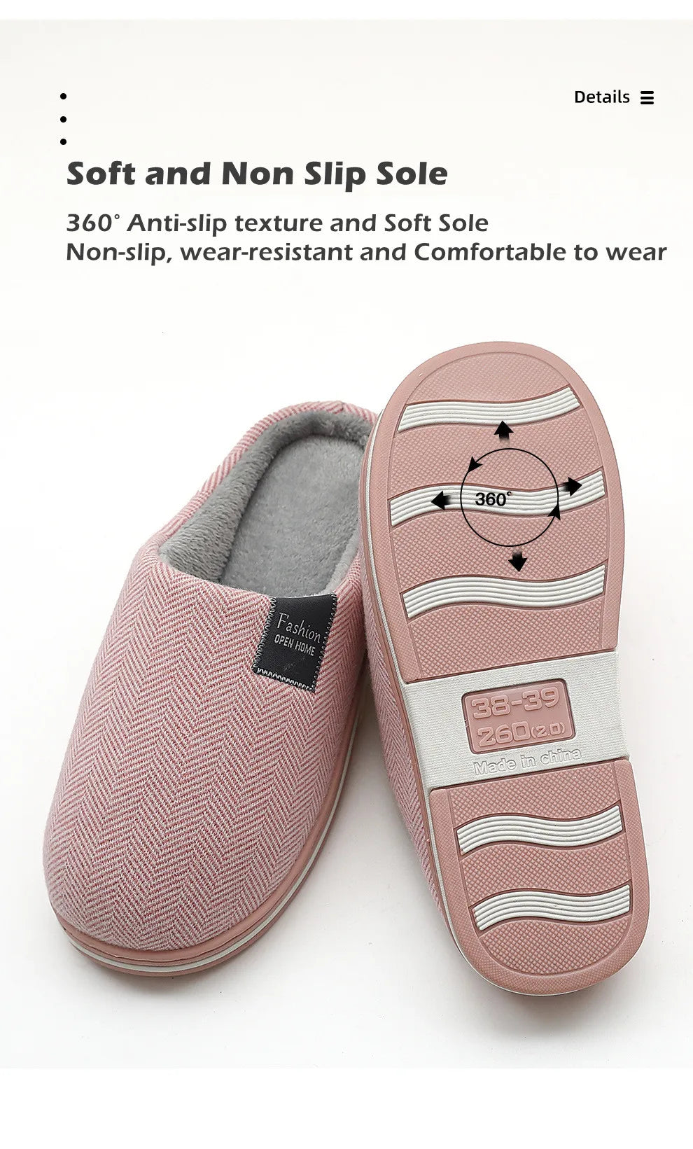 Big Size Men Winter Home Slippers Casual Shoes Women Soft Warm House Slides Indoor Bedroom Non Slip Flats Couples Floor Slipper