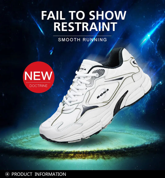 BONA 2023 New Designers Popular Action Leather Men Sneakers Outdoor Casual Shoes Fashion Man Leisure Footwear Walking Shoes Soft