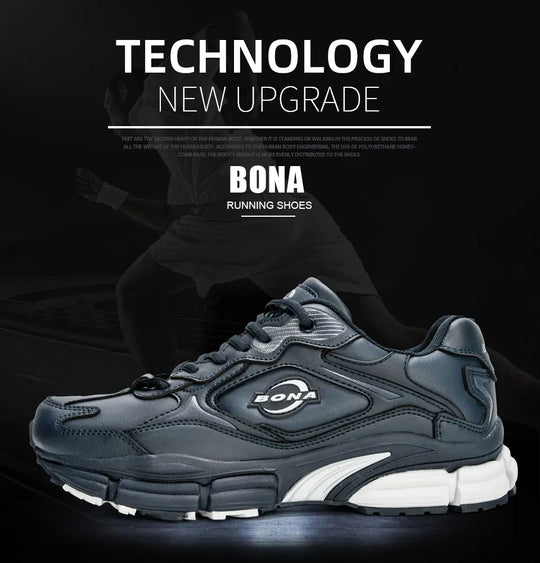 BONA 2023 New Designers Popular Action Leather Men Sneakers Outdoor Casual Shoes Fashion Man Leisure Footwear Walking Shoes Soft