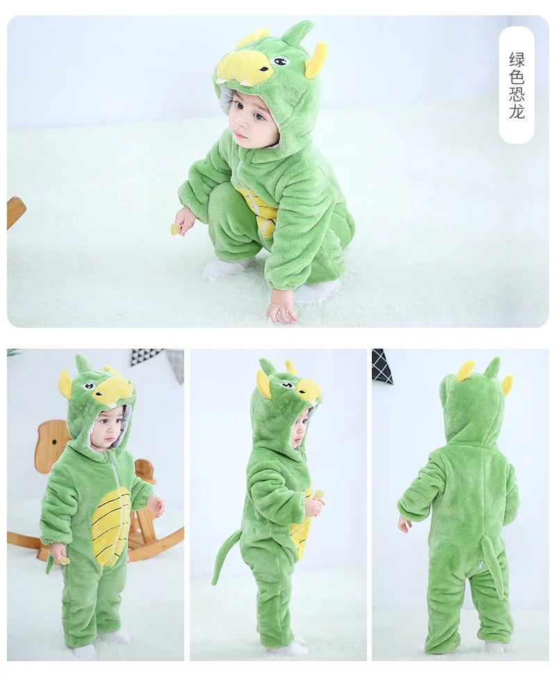 Baby Rompers Winter Kigurumi Lion Costume For Girls Boys Toddler Animal Jumpsuit Infant Clothes Pyjamas Kids Overalls Ropa Bebes