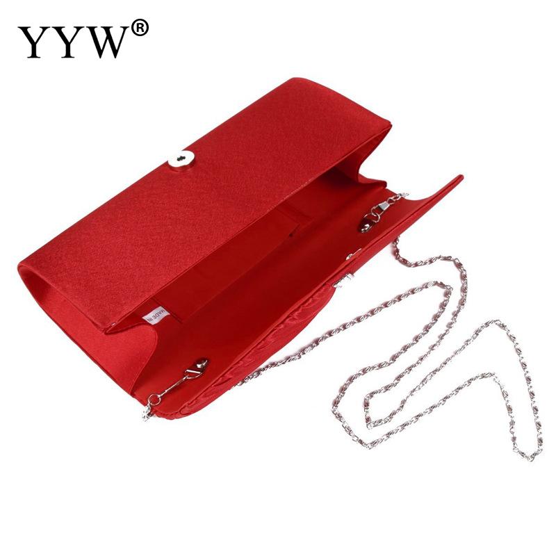 Folds Rhinestone Decor Chain Clutch Bags For Women 2024 Red Evening Party Clucth Envelope Bag Female Girl Luxury Shoulder Pouch