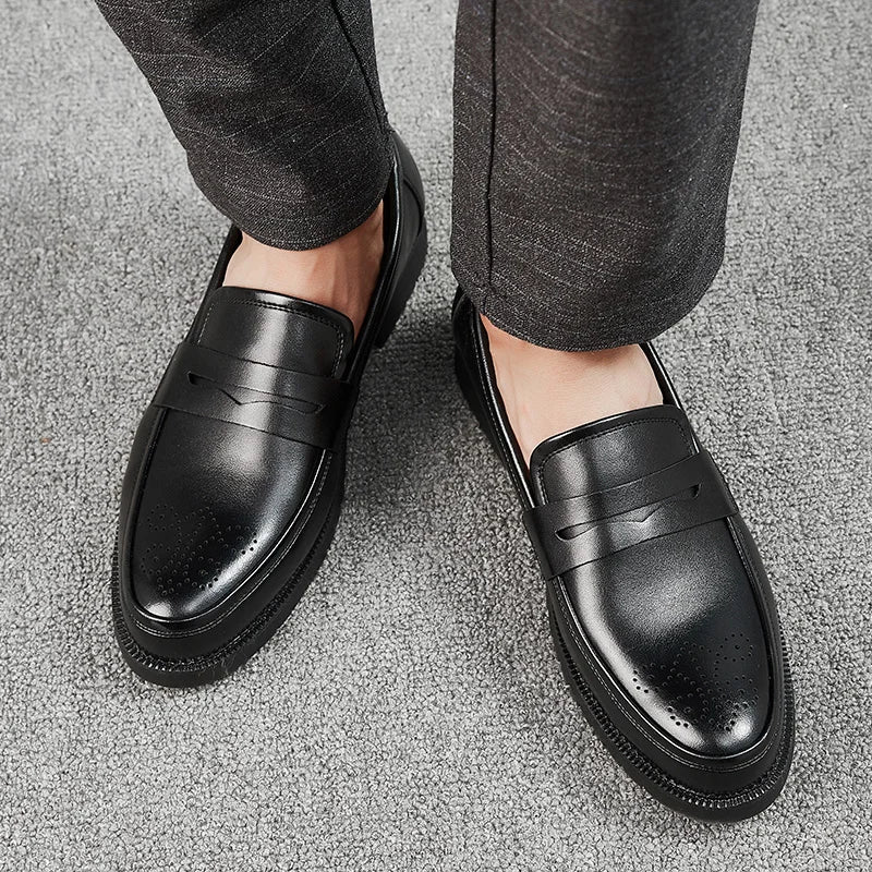 Luxurious Men Dress Shoes  Inner High Loafers Men Shoes Casual Shoe Man Fit Classic Party British Men's Height-increasing Shoes