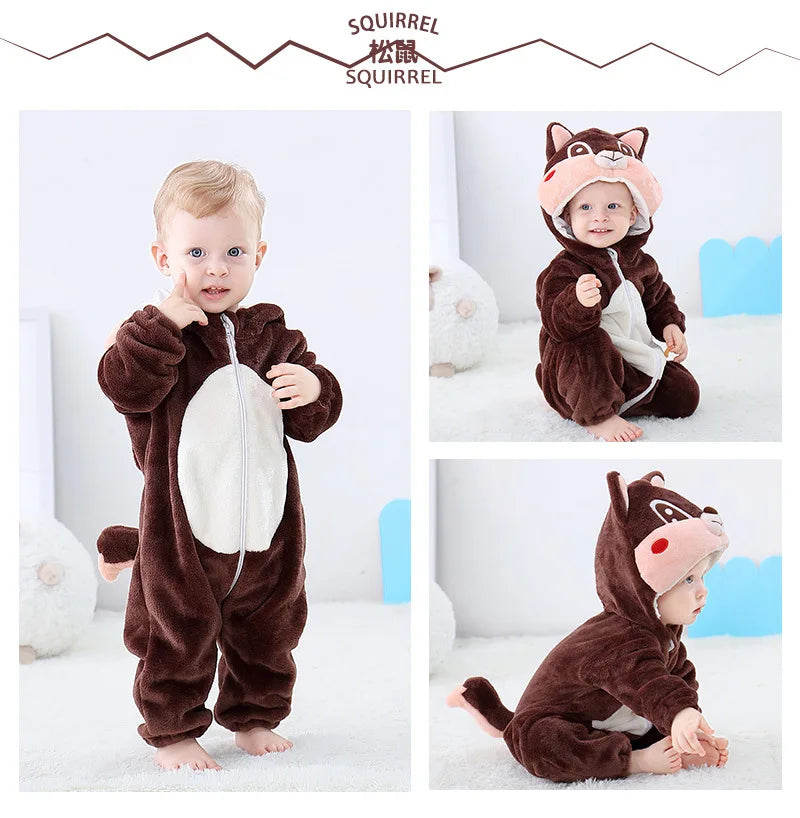 Baby Rompers Winter Kigurumi Lion Costume For Girls Boys Toddler Animal Jumpsuit Infant Clothes Pyjamas Kids Overalls Ropa Bebes