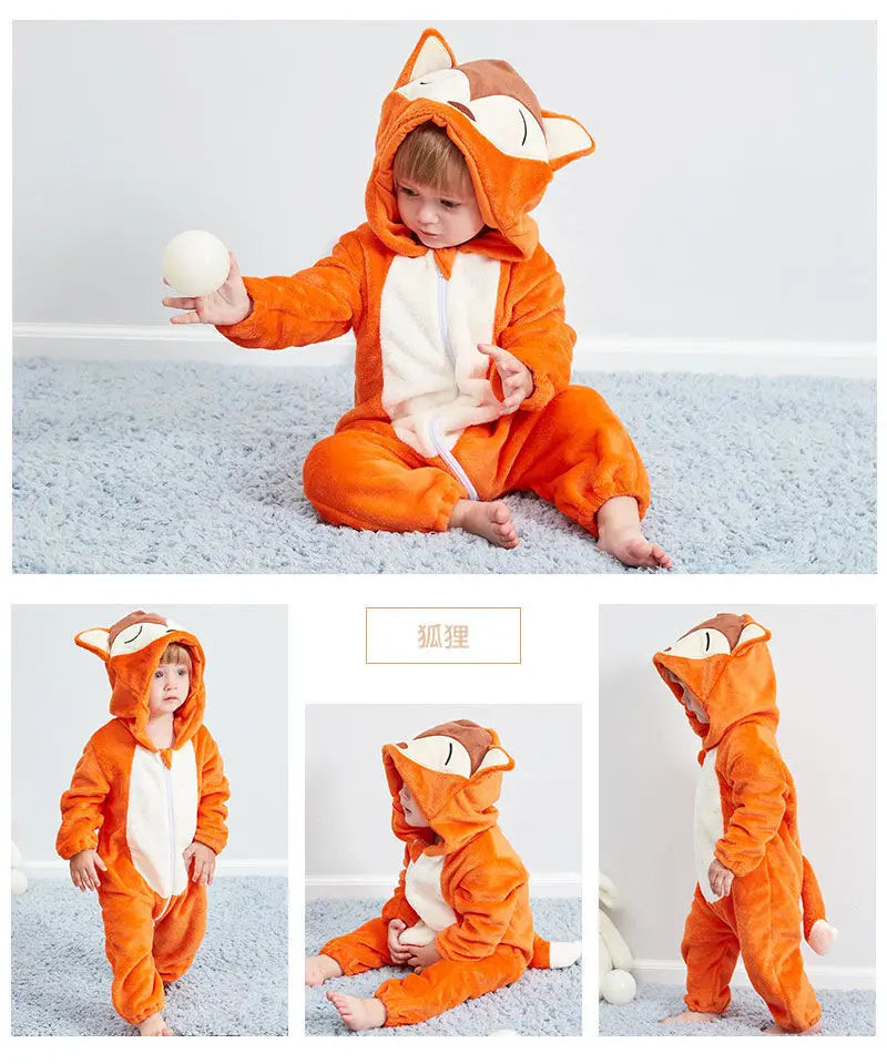 Baby Rompers Winter Kigurumi Lion Costume For Girls Boys Toddler Animal Jumpsuit Infant Clothes Pyjamas Kids Overalls Ropa Bebes