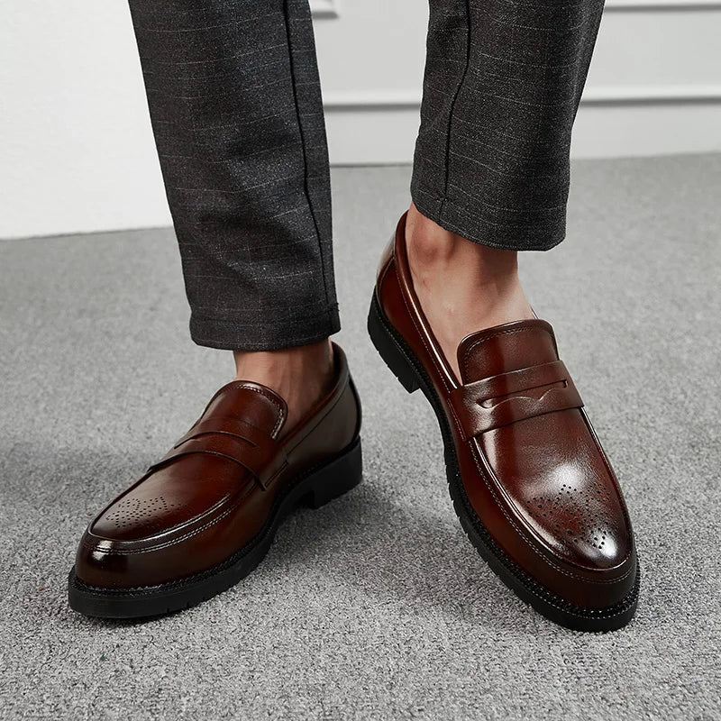 Luxurious Men Dress Shoes  Inner High Loafers Men Shoes Casual Shoe Man Fit Classic Party British Men's Height-increasing Shoes