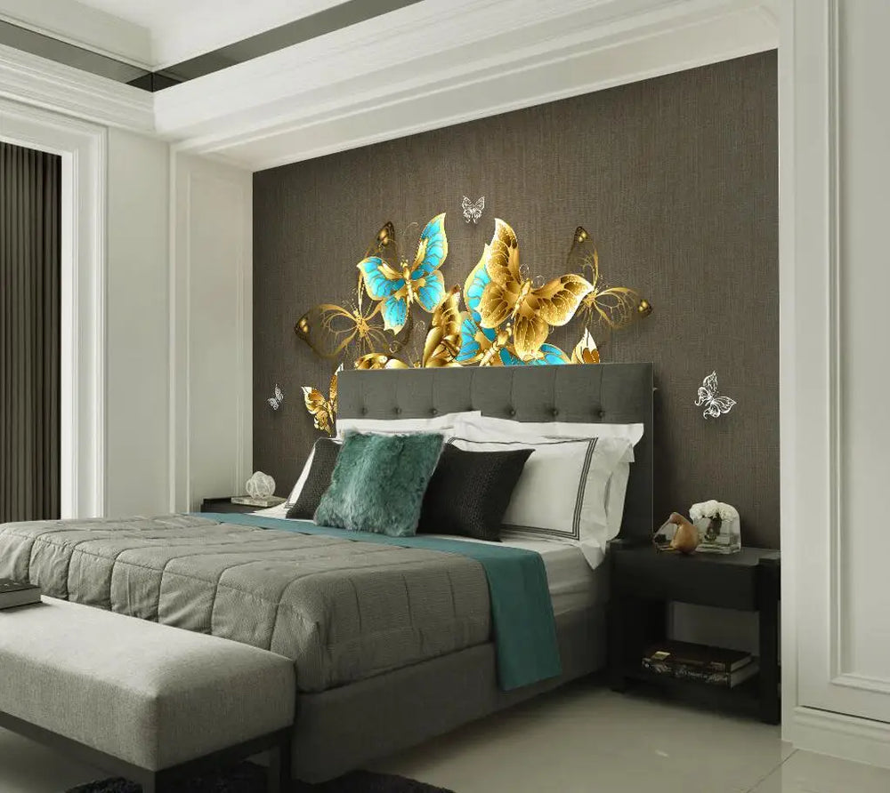 Custom Murals Wallpaper HD hand-painted light luxury colorful 3D stereo butterfly wall papers home decor