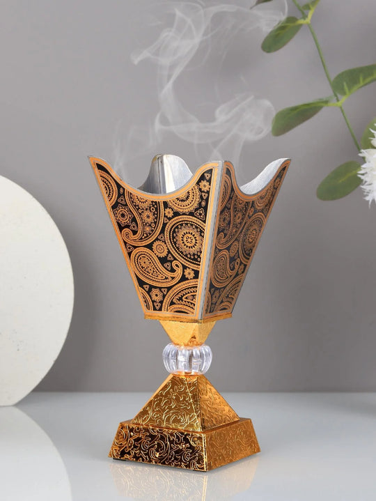 1PC Creative Polishing Iron Art Decoration Minimalist Splicing Incense Burner Air Purification Incense Burner Middle East