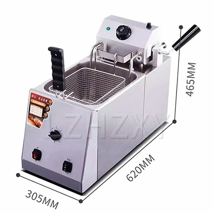 Electric Frier Commercial Deep French Machine Liftable Fryer Kitchen Restaurant Equipment Home Appliance 8L Food Processor