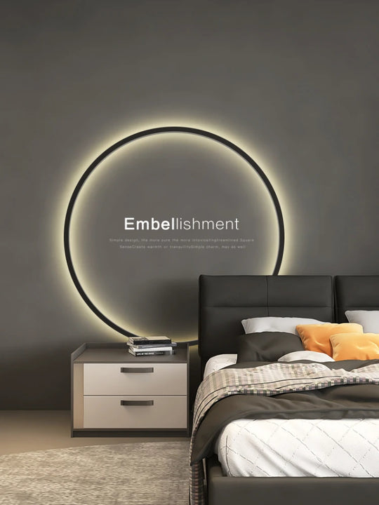 Modern Decor LED Wall Lamp  For Bedroom Living Room Home Nordic Design Round Ring Indoor USB Wall Sconce Lighting Fixture