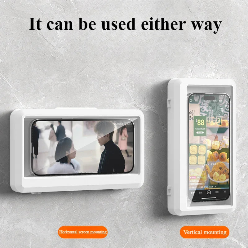 Bathroom Waterproof Phone Case Stand Shell Touch Screen Bath Watch Video Catch-up Drama Gadget Punch-free Kitchen Phone Stand