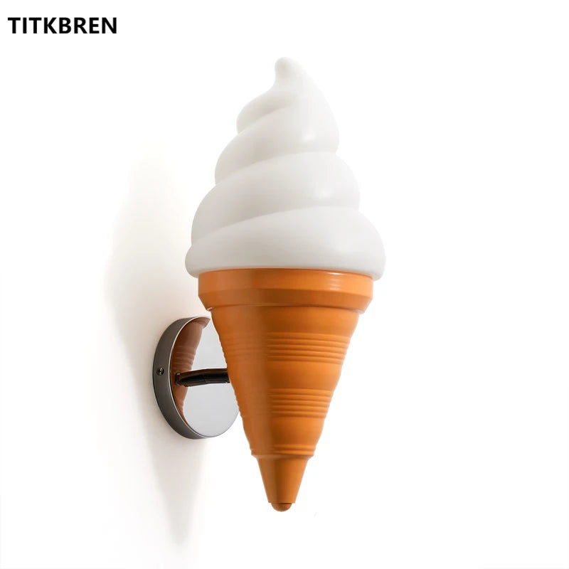 Dessert Shop Restaurant Ice Cream Cones Wall Lamp Creative Children's Room Bedside LED Lights Art Deco Fixture Home Lighting