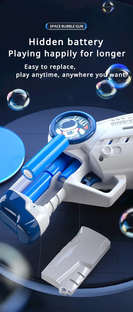 Astronaut Electric Soap Bubble Machine Automatic Bubbles Gun with Light Beach Outdoor Game Toys for Children Kids Birthday Gifts