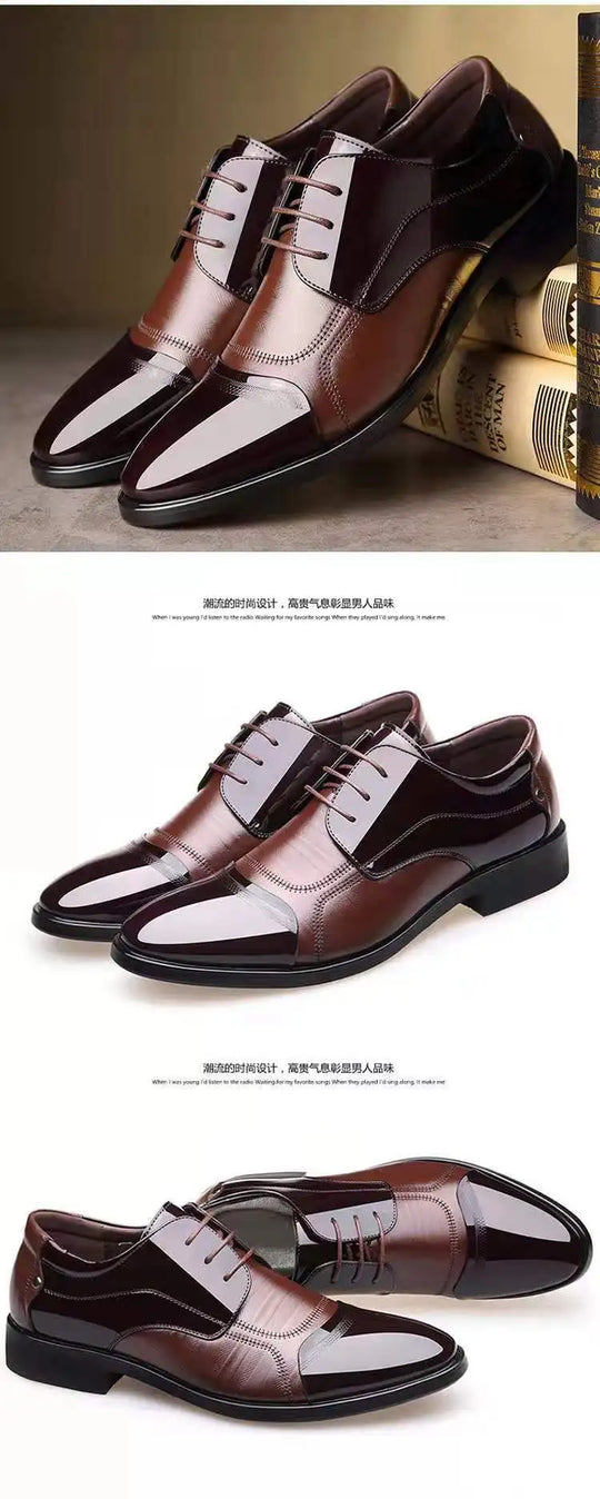 New Leather Shoes Men Lace Up Formal Dress Shoes Luxury Business Oxford Male Office Wedding Dress Shoes Footwear Mocassin Homme