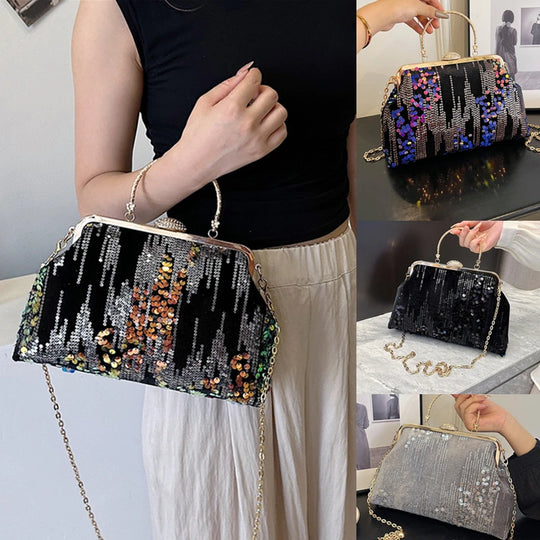 Luxury Fashion Sequined Evening Clutch Bags Women Chain Handbags Female Shoulder Messenger bag Glitter Clutch Purse Party bag