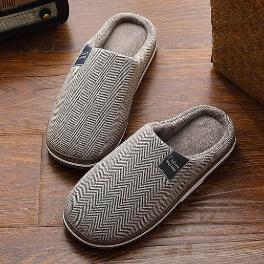 Big Size Men Winter Home Slippers Casual Shoes Women Soft Warm House Slides Indoor Bedroom Non Slip Flats Couples Floor Slipper