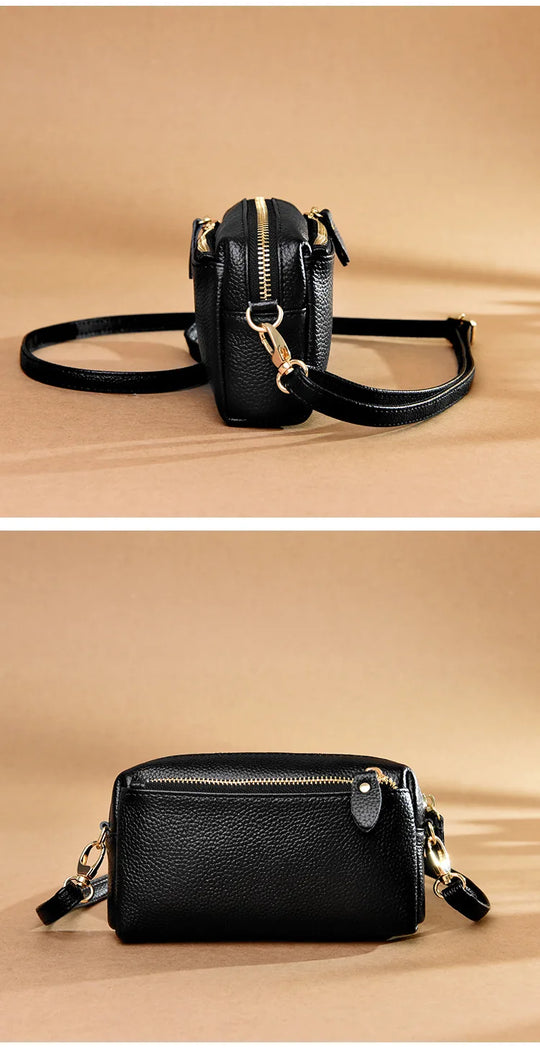 Genuine Leather Women's Shoulder Bag 2023 New Trend Fashion Minimalist Small Bag Wholesale Horizontal Crossbody Mobile Phone Bag