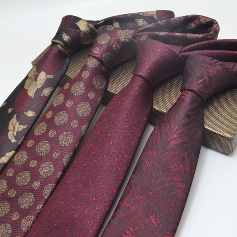 35 Styles Men's Silk Ties Jacquard Dot Floral 8cm Necktie Accessories