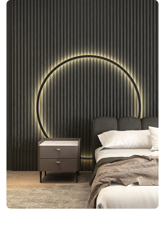 Modern Decor LED Wall Lamp  For Bedroom Living Room Home Nordic Design Round Ring Indoor USB Wall Sconce Lighting Fixture