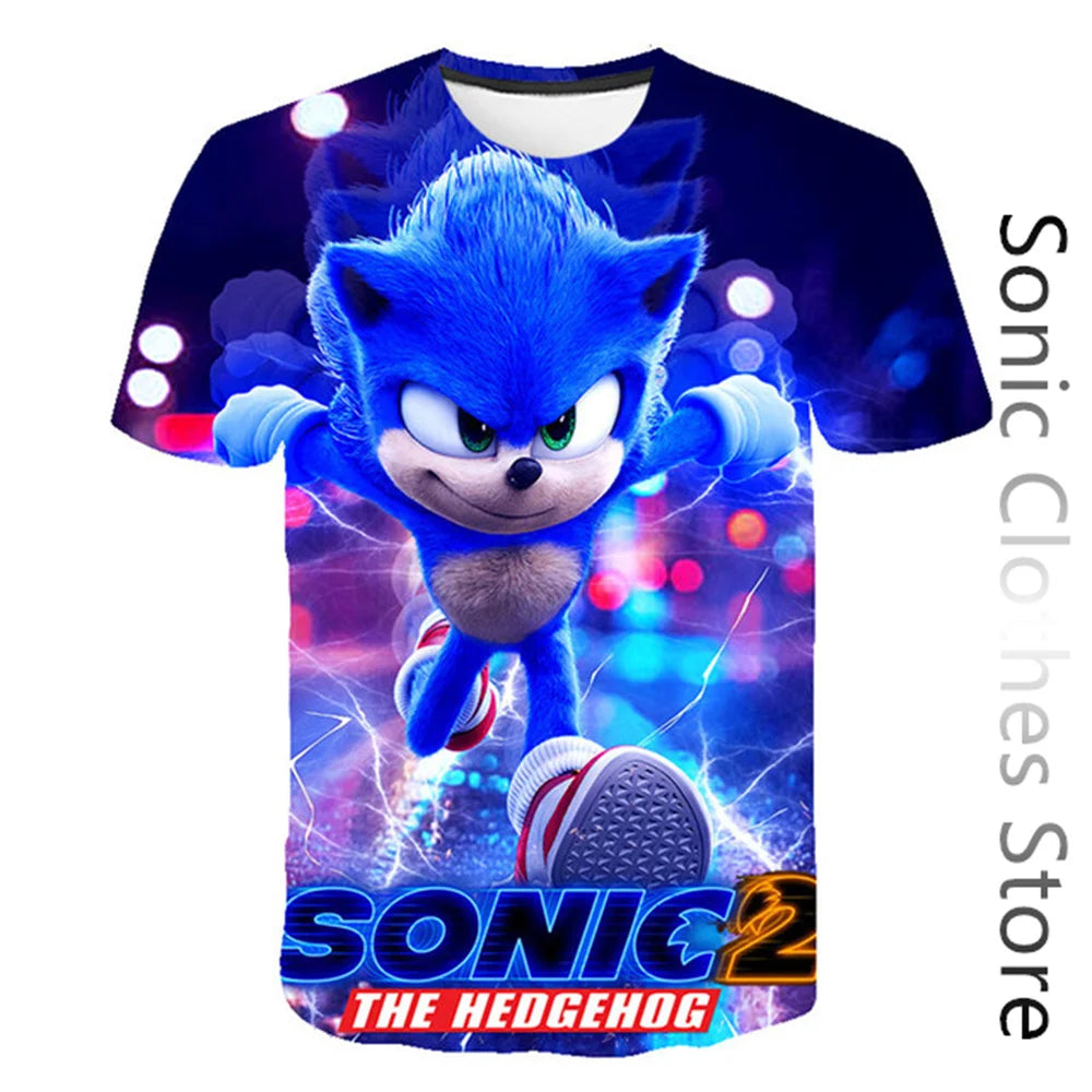 Summer Clothes For Kids New Anime Sonics T Shirt Kids Clothes Boys Cartoon Game Boys Clothes Boys Girls T-shirt Set Trucksuit