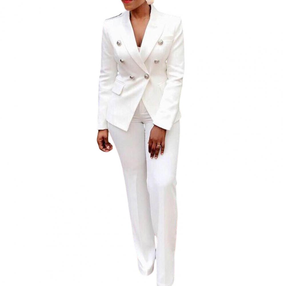 2022 Women's Elegant Casual Fashion 2 Piece Set Blazer + Pants Ladies Business Suits Office Wear Female Trouser Pant Suit