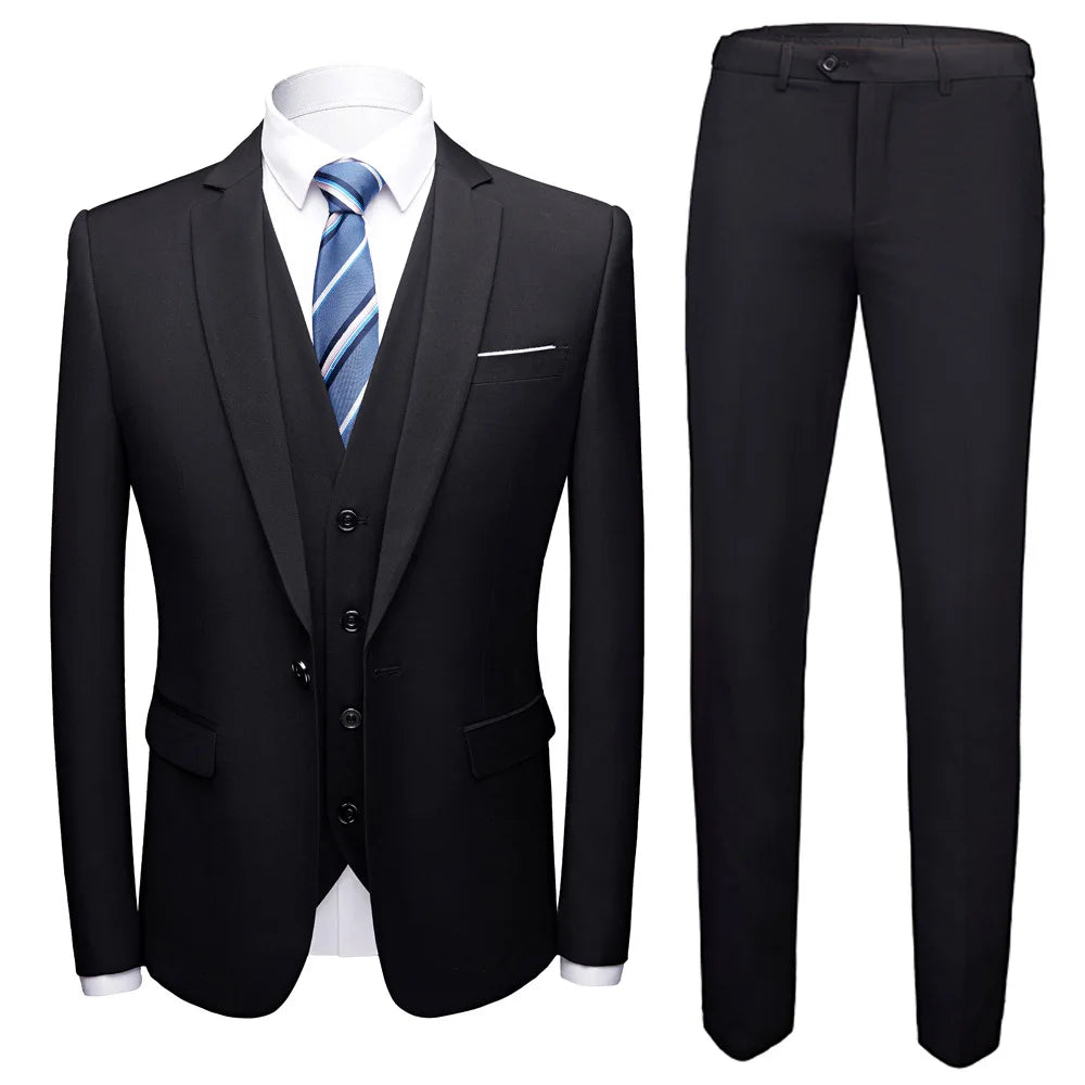 Men Blazers Sets 2 Pieces Wedding Elegant Formal 3 Suits Full Business Korean 2023 Pants Blue Coats Jackets Luxury