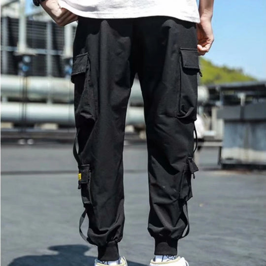 2024 New Fashion Men's Cargo Pants Casual Hip Hop Hit Color Multiple Pockets Trousers Streetwear Sportswear Sweatpants