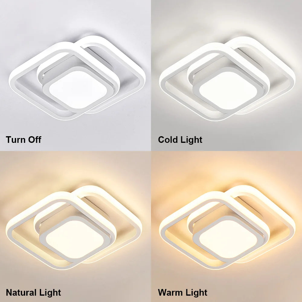 LED Aisle Ceiling Lights Small Ceiling Lamp Modern 2 Rings Led Surface Lighting Fixture for Home Hallway Balcony Office Lustre