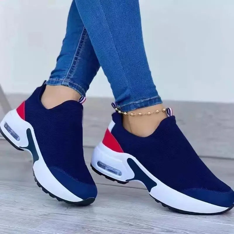 Summer Women Sneakers platform Lightweight Sport Shoes Women Casual Tennis Shoes Plus Size Knitted Shoes Slip On Female Shoes