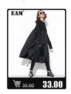 [EAM] Women Black Ways Wear Irregular Blouse New Lapel Long Sleeve Loose Fit Shirt Fashion Tide Spring Summer 2024 1DD969601