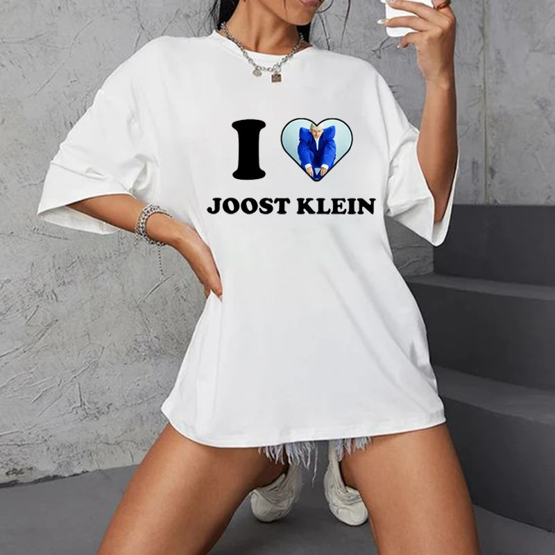 Y2k Summer Men's and Women's Hip Hop New Fashion T-Shirt I Love Joost Klein Retro Short Sleeve Clothing Classic Oversized Shirt