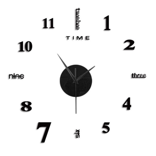 2024 New Creative Wall Clock Living Room DIY Wall Sticker Clock Mute Wall Clock Home Decorate Wall Digital Clock Needle Watch