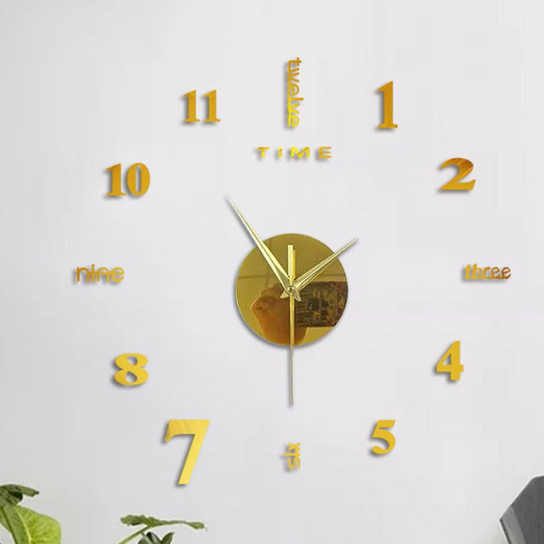 2024 New Creative Wall Clock Living Room DIY Wall Sticker Clock Mute Wall Clock Home Decorate Wall Digital Clock Needle Watch