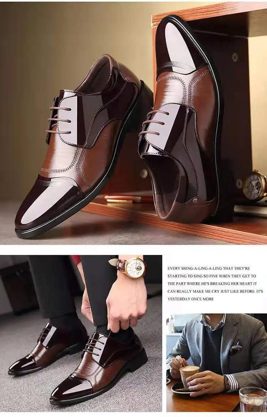 New Leather Shoes Men Lace Up Formal Dress Shoes Luxury Business Oxford Male Office Wedding Dress Shoes Footwear Mocassin Homme