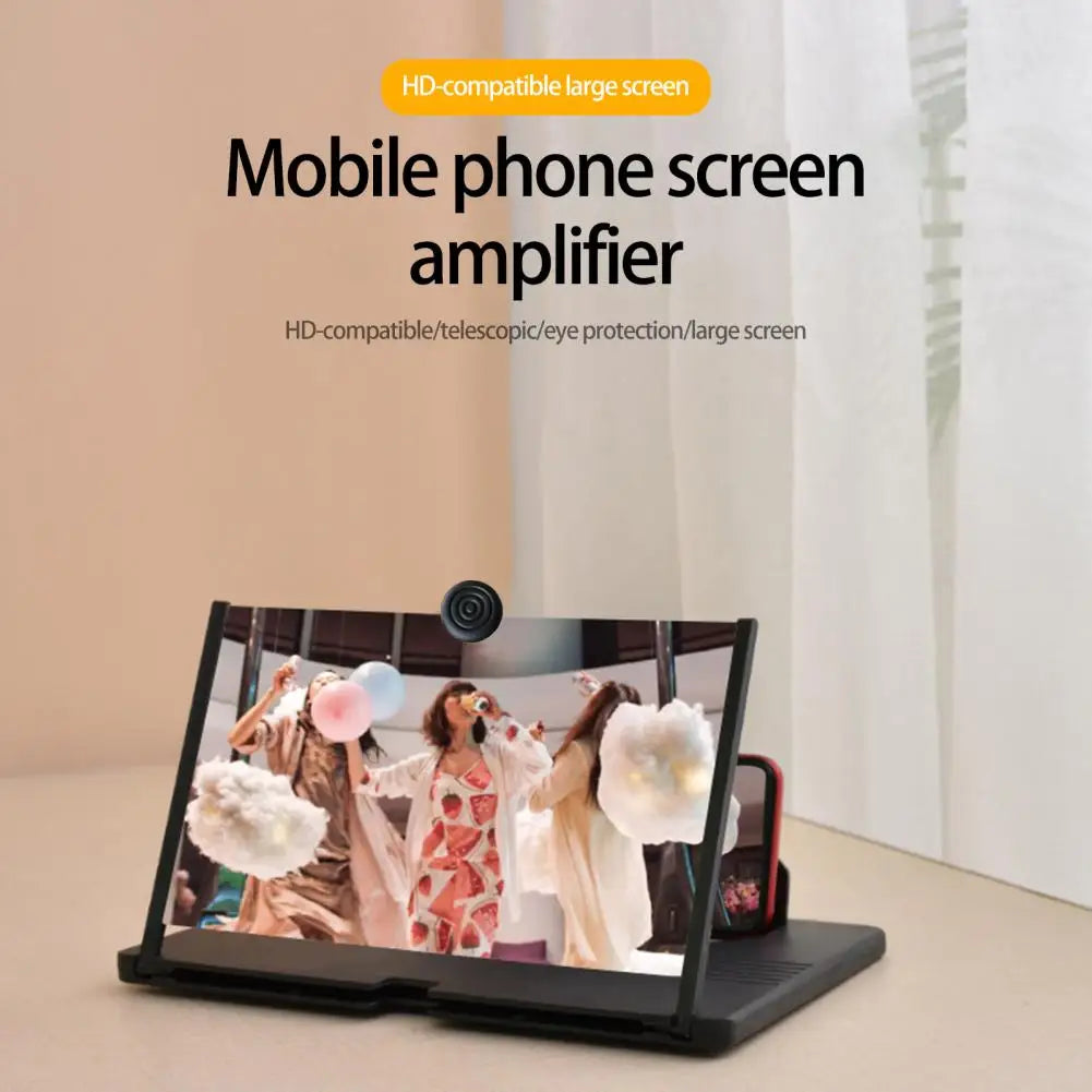 Plastic Phone Screen Magnifier 3 Colors Magnify Screen Practical Folding Phone Screen Magnifier Stand Bracket Gadget