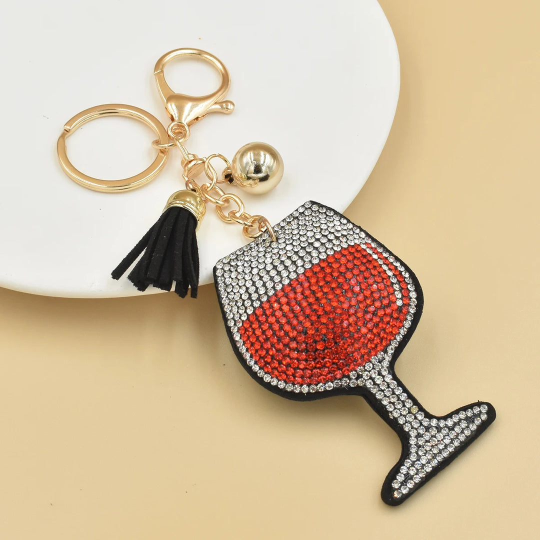 YLWHJJ Brand new Cute Rhinestone Cat Keychain For Women Bag Pendant Tassel kitten Dogs fish Key chain Fashion Jewelry key ring