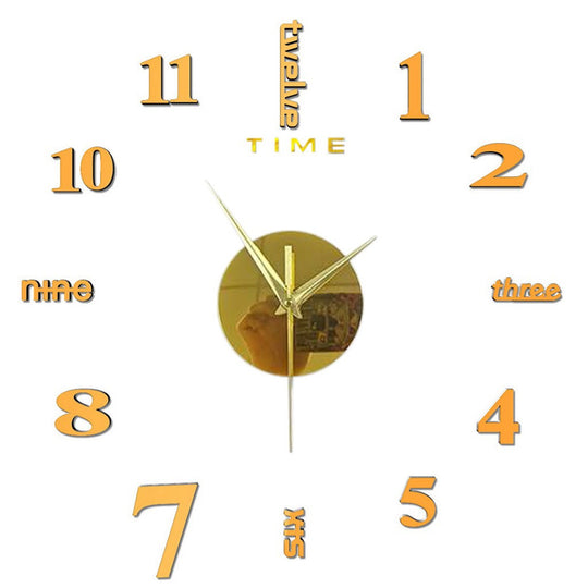 2024 New Creative Wall Clock Living Room DIY Wall Sticker Clock Mute Wall Clock Home Decorate Wall Digital Clock Needle Watch