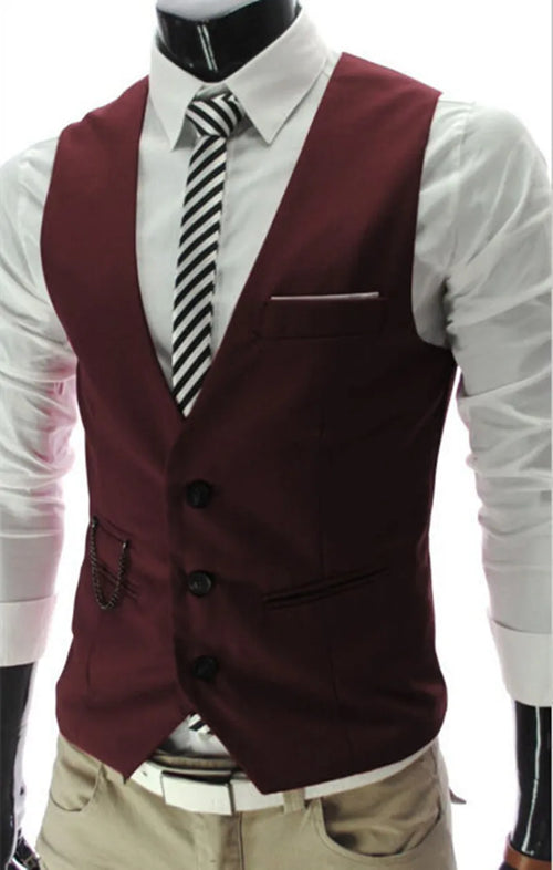 7XL High Quality Dress Vests For Men Slim Fit Mens Suit Vest Male