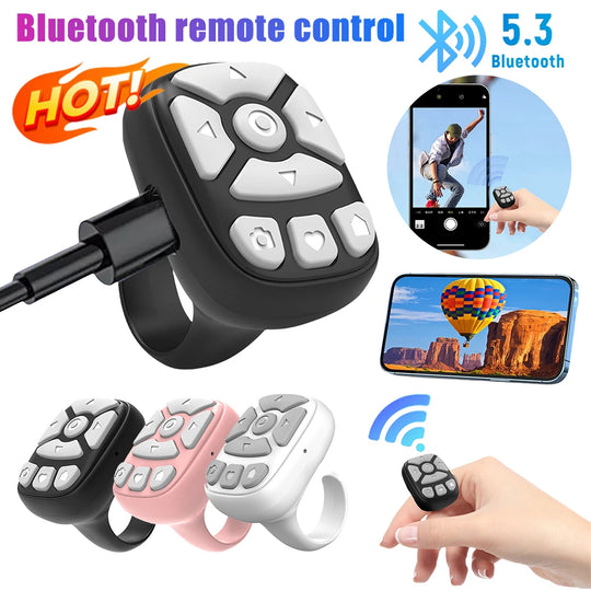 Wireless Bluetooth Mobile Selfie Lazy Artifac For Tiktok Remote Control Ring Mobile Phone Bluetooth Controller For Xiaomi-Apple