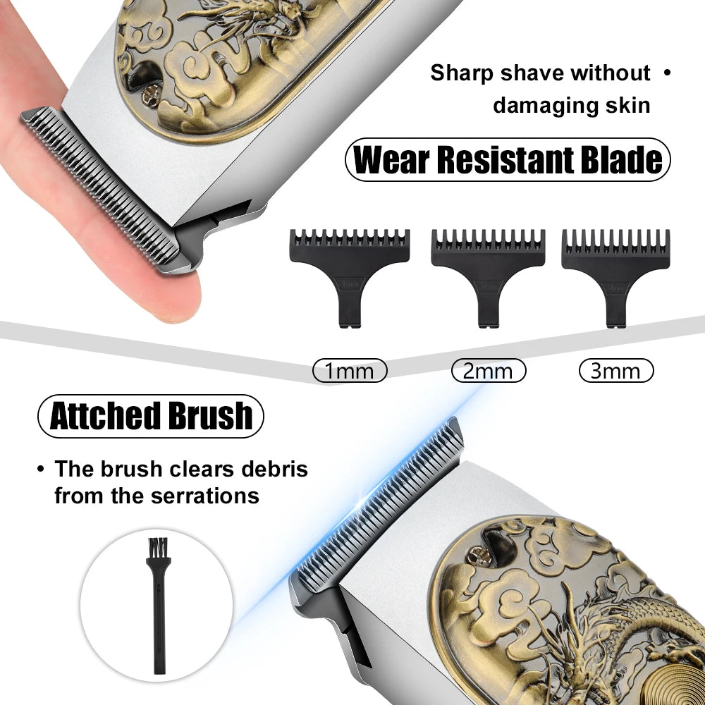 HIENA Barber Hair Clippers for men Dragon carving Design Electric Hair Trimmer Razor Salon Hair Cutting Machine home appliance