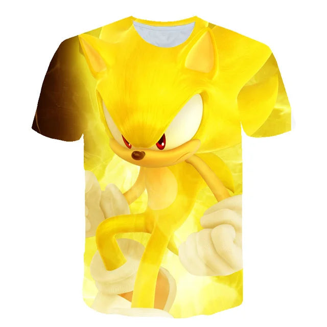 Summer Clothes For Kids New Anime Sonics T Shirt Kids Clothes Boys Cartoon Game Boys Clothes Boys Girls T-shirt Set Trucksuit