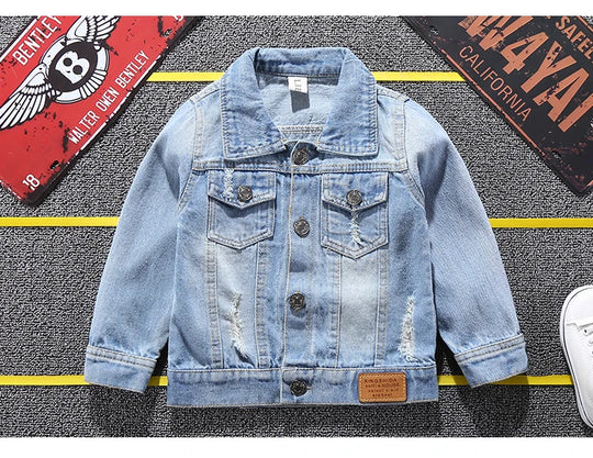 Mickey Denim Jacket For Boys Fashion Coats Children Clothing Autumn Baby Girls Clothes Outerwear Cartoon Jean Jackets Coat