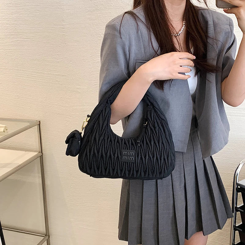 Fashion Trend Women Bags Clutch Designer Pleated Underarm Bags Soft leather Lady Shoulder Bag Summer Ladies Dinner Bags Handbags