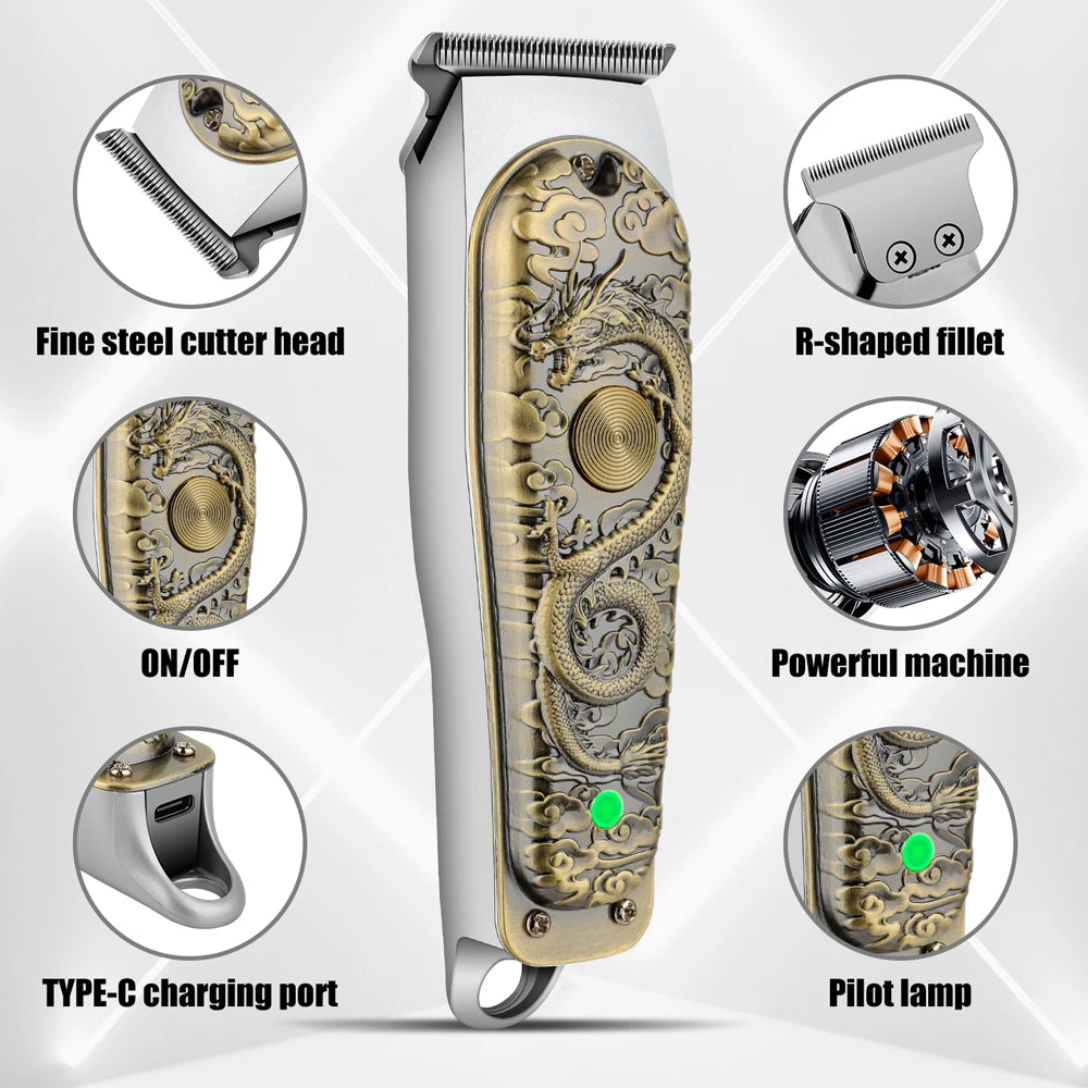 HIENA Barber Hair Clippers for men Dragon carving Design Electric Hair Trimmer Razor Salon Hair Cutting Machine home appliance