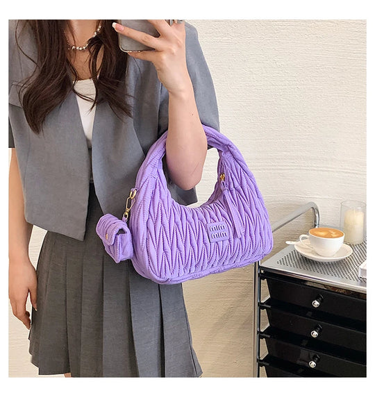 Fashion Trend Women Bags Clutch Designer Pleated Underarm Bags Soft leather Lady Shoulder Bag Summer Ladies Dinner Bags Handbags