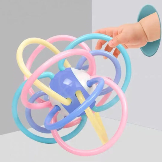 Baby Hand Ball Toys Baby Grip Training Manhattan Ball Hand Rattle Teether Food Grade Biteable Boilable