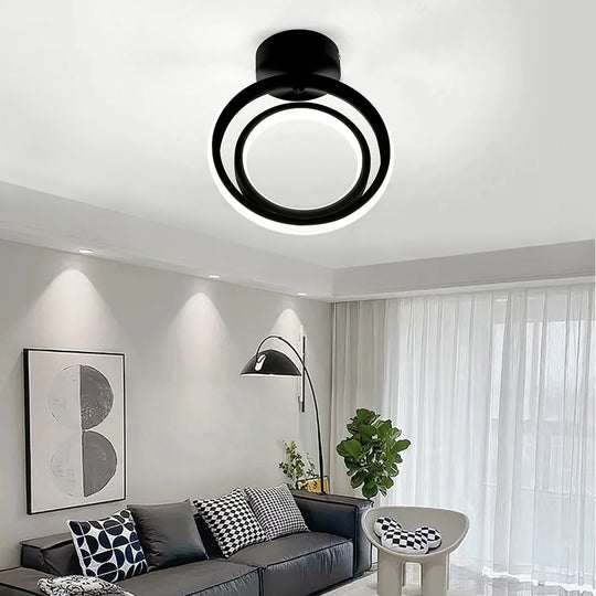 LED Aisle Ceiling Lights Small Ceiling Lamp Modern 2 Rings Led Surface Lighting Fixture for Home Hallway Balcony Office Lustre