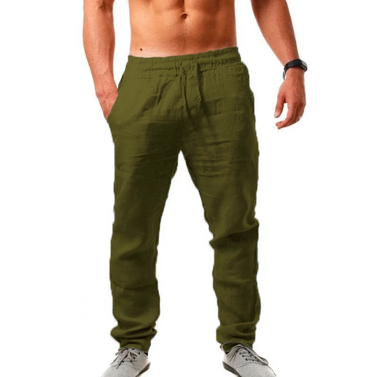 Mens Thin Style Cotton White Cargo Pants Male Spring New Breathable Solid Color Linen Trousers Fitness Streetwear Pantalon Homme